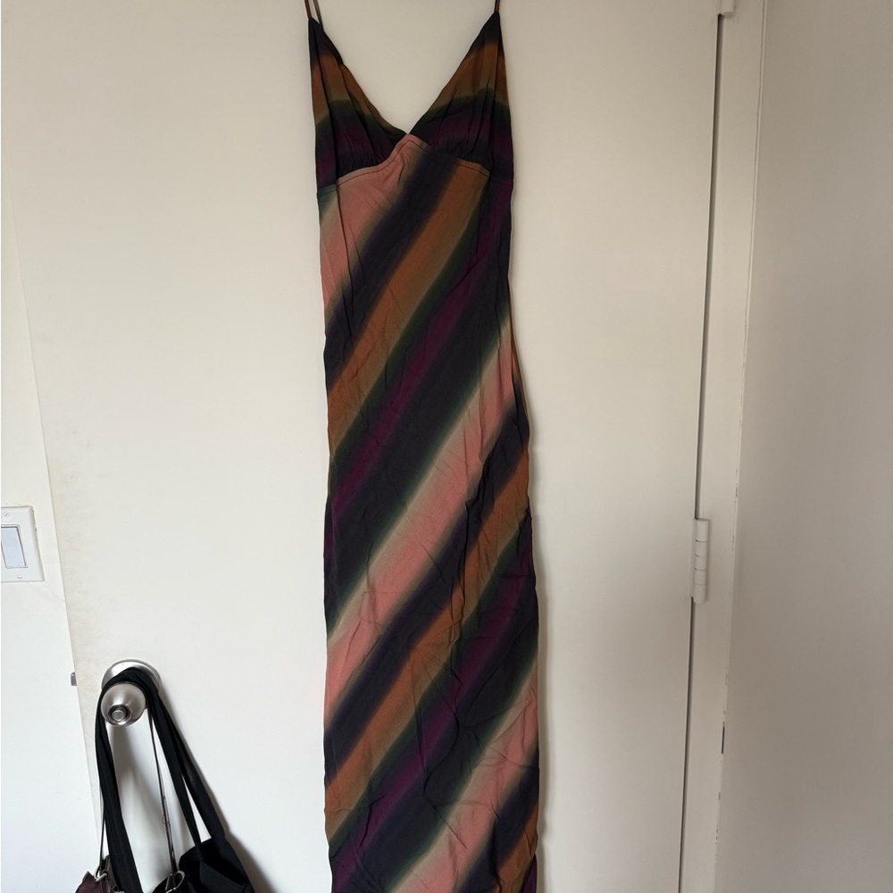 DISSH Black and Gold Slip Maxi Dress